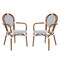 Flash Furniture Lourdes Thonet French Bistro Stacking Chair w/Arms, White/Navy PE Rattan/Bamboo Alum Frame, 2PK 2-SDA-AD642002A-WHNVY-NAT-GG - alternate 7
